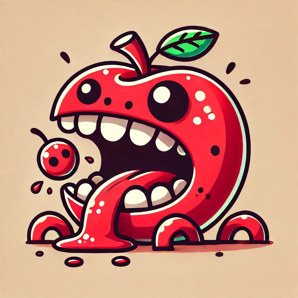 Ringo “ga” taberu? (A maçã come&nbsp;algo)?