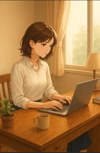 デスクに座る人